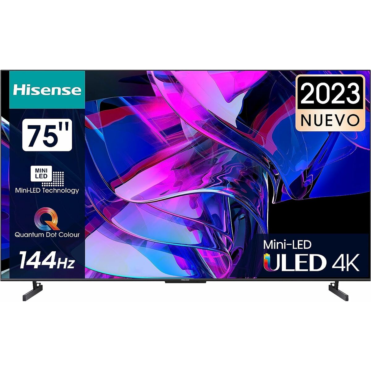 Hisense, Смарт телевизор 75" 4K Ultra HD LED QLED – Wi-Fi, Smart TV, черен – продуктово изображение