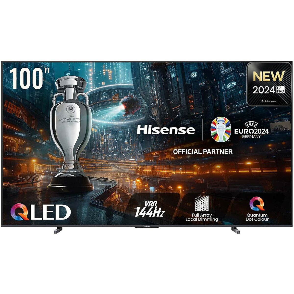 Снимка: Hisense, Смарт телевизор 100″ Wi-Fi 4K Ultra HD QLED AMD FreeSync, черен