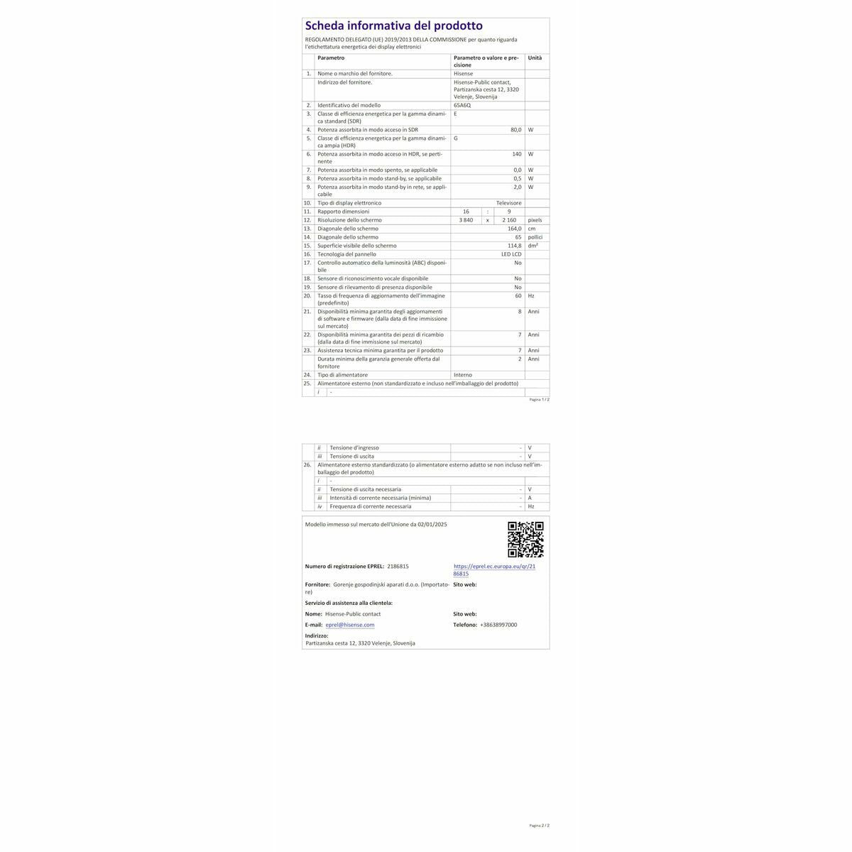 Снимка: Hisense, Смарт телевизор 65" 4K Ultra HD LED 65A6Q, черен-9