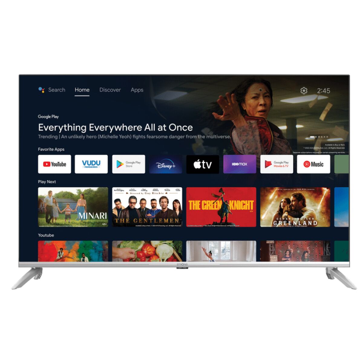 Снимка: STRONG, Смарт телевизор 43" Wi-Fi 43UD6593 4K Ultra HD HDR LED HDR10, сребрист