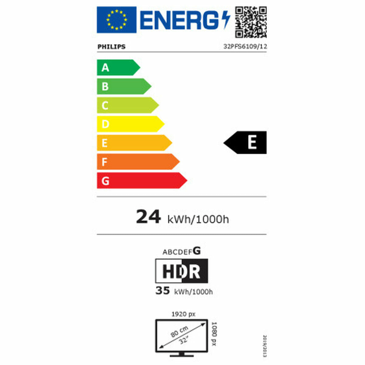 Размери за модел Philips, Смарт телевизор 32″ Wi-Fi 32PFS6109 Full HD LED, черен