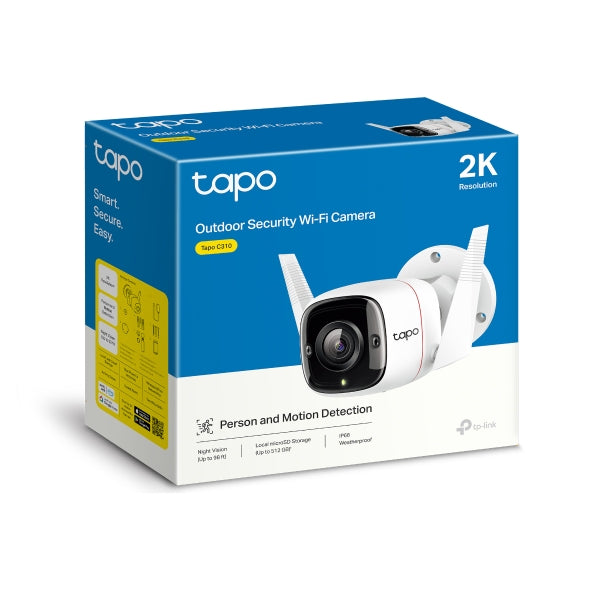 TP-Link Tapo C310 Външна IP камера 3MP, Wi-Fi и Ethernet, Нощно виждане, AI разпознаване