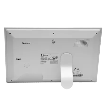 Гръб на Denver, Електронна рамка за снимки PFF-1037W 10.1" Wi-Fi, IPS, стъклен екран, 16GB, бяла