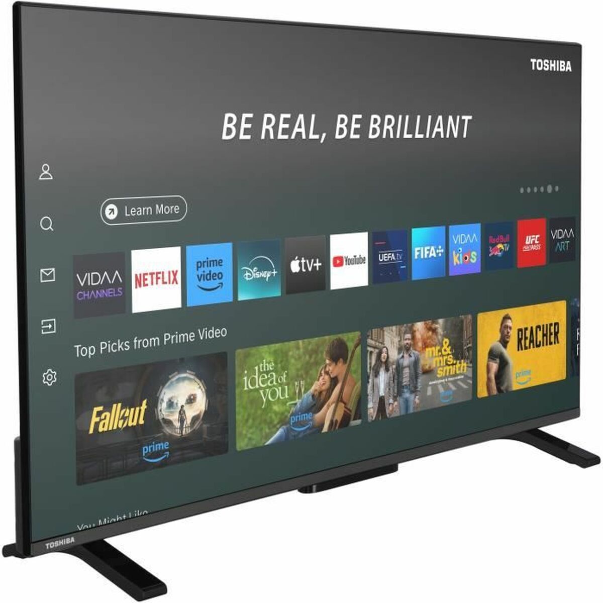 Toshiba, Смарт телевизор 40" Wi-Fi Full HD QLED HDR10+ 400 Hz PQI 40QV2F63DG, черен