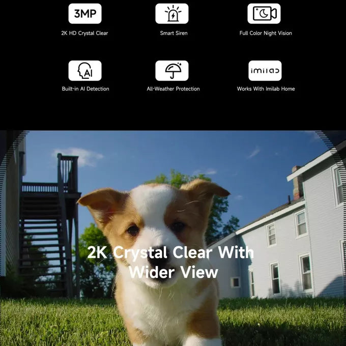 Снимка: IMILAB, Външна Wi-Fi Видеокамера, EC3 Lite, Бяла-5