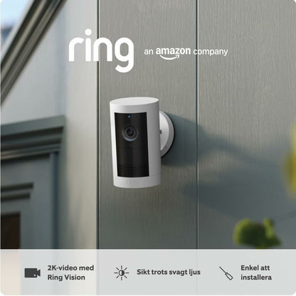 Снимка: Ring, Външна Wi-Fi Видеокамера, Outdoor Cam Plus Battery, Бяла-2