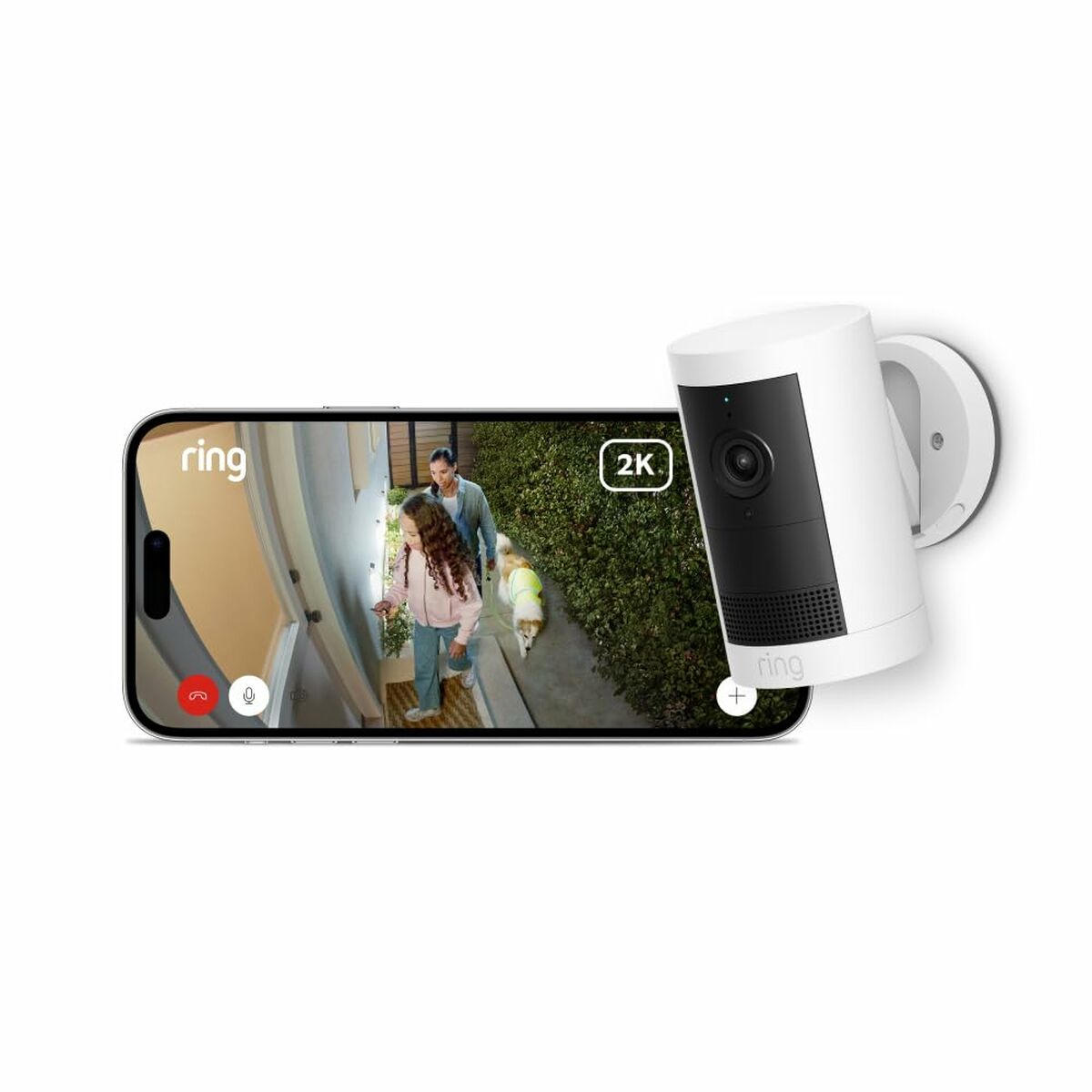 Снимка: Ring, Външна Wi-Fi Видеокамера, Outdoor Cam Plus Battery, Бяла-3