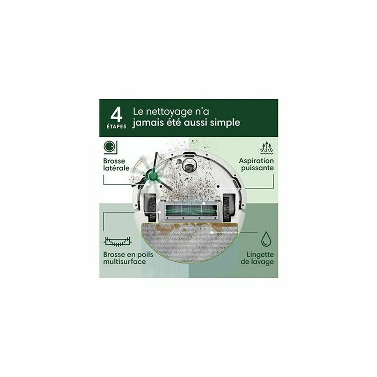 Снимка: iRobot, Робот прахосмукачка и моп, Roomba 105 Combo White, Бял-5