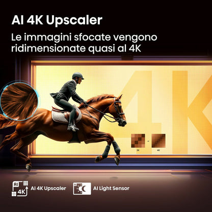 Hisense, Смарт телевизор 65" 4K Ultra HD LED 65A6Q, черен - AI 4K