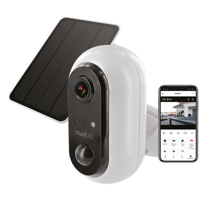 Снимка: Muvit iO, Външна Wi-Fi Видеокамера със Соларен Панел, 1080p, Бяла-1