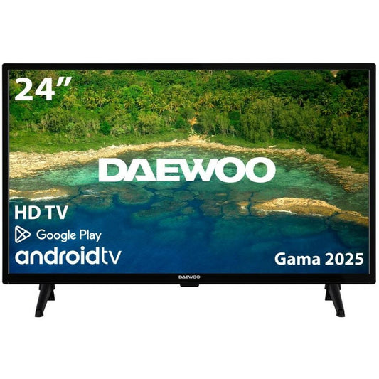 Daewoo, Смарт телевизор 24" 4K Ultra HD LED LED – Wi-Fi, Smart TV, черен – продуктово изображение