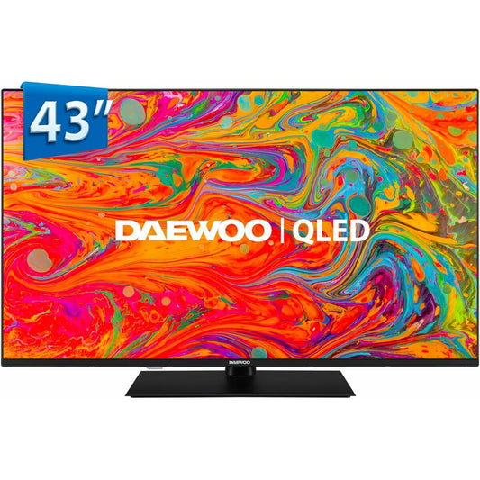 Daewoo, Смарт телевизор 43" 4K Ultra HD LED QLED – Wi-Fi, Smart TV, черен – продуктово изображение