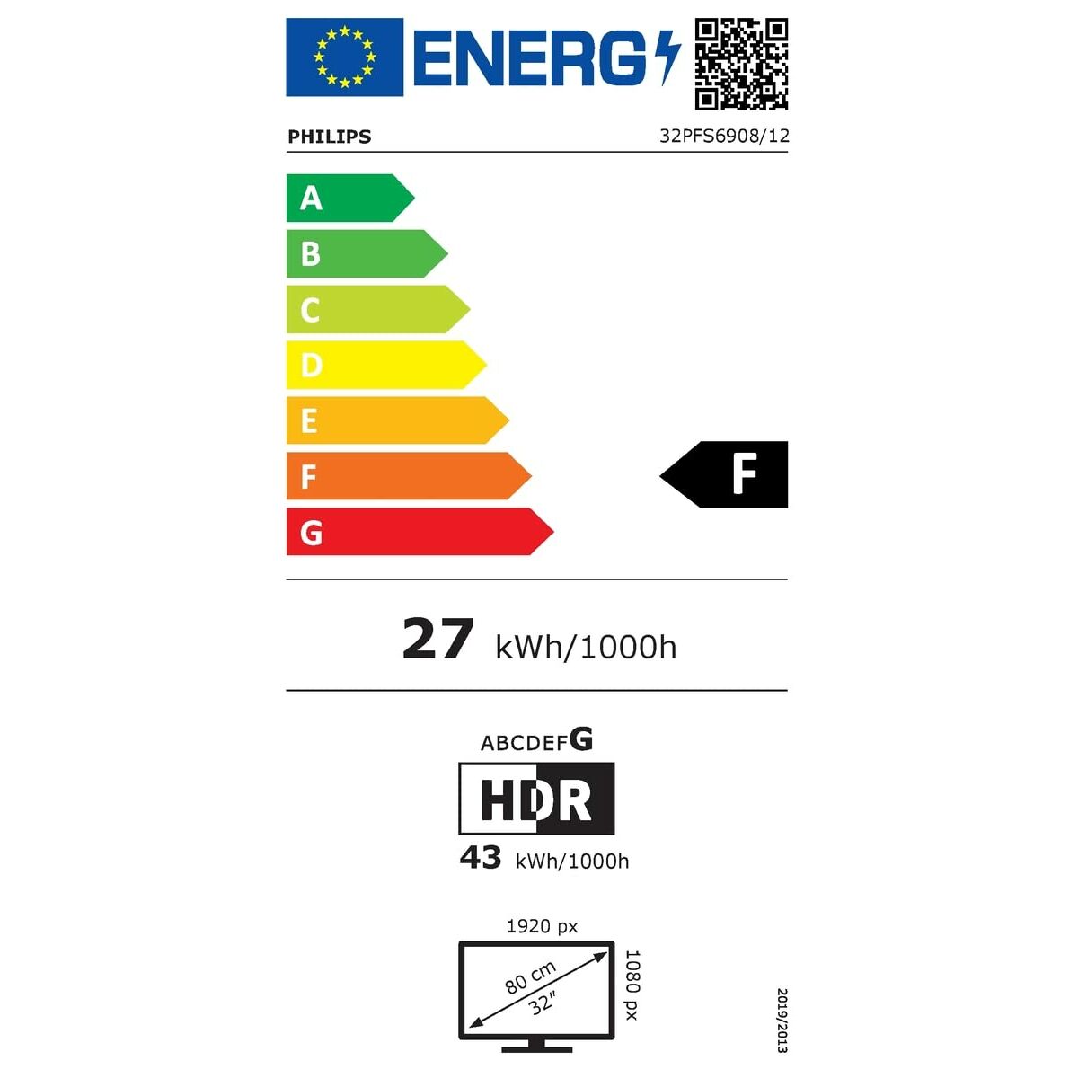 Philips, Смарт телевизор 32″, Wi-Fi, 32PFS6908, Full HD LED, черен