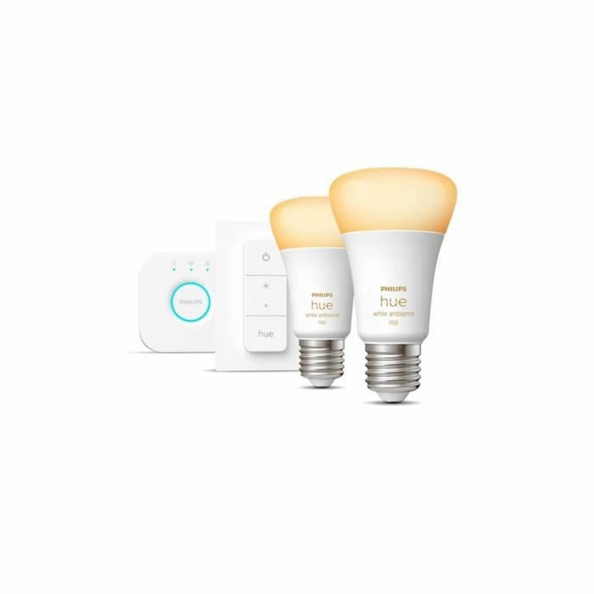 Снимка: Philips, Смарт крушки, Hue White Ambiance Starter Kit, E27 1100 lm 2200K–6500K (2 броя)-1