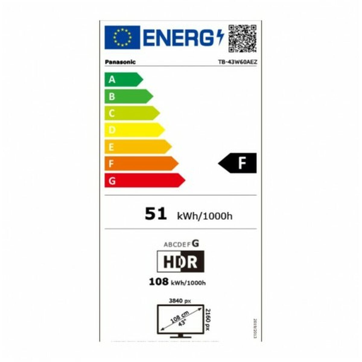Panasonic, Смарт телевизор 43″ Wi-Fi TB43W60AEZ 4K Ultra HD LED, черен