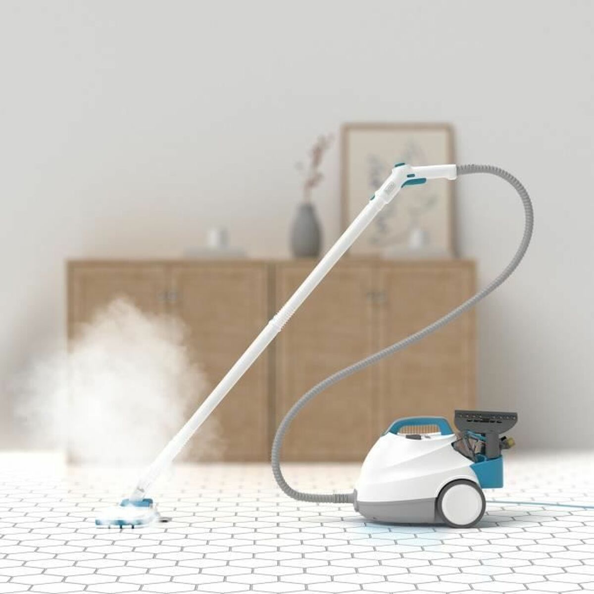 Снимка на Black & Decker, Моп с пара 2300 W, Бял-3