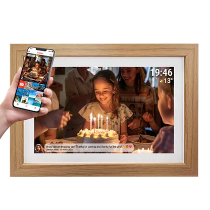 Denver, Електронна рамка за снимки PFF‑1543LW 15.6″ Full HD Wi‑Fi, 16 GB, светъл дъб