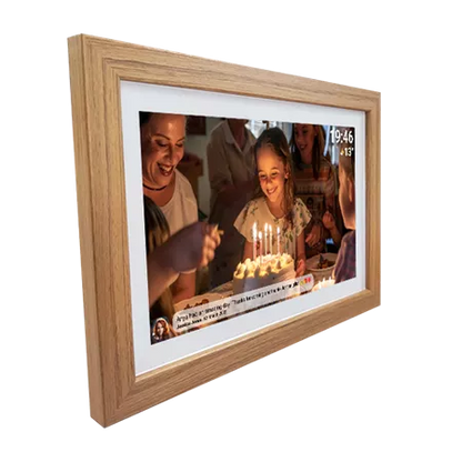 Denver, Електронна рамка за снимки PFF‑1543LW 15.6″ Full HD Wi‑Fi, 16 GB, светъл дъб