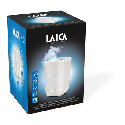 Снимка на Laica, Ултразвуков овлажнител ароматен дифузер с LED 25 W 3,3 L, Бял-4