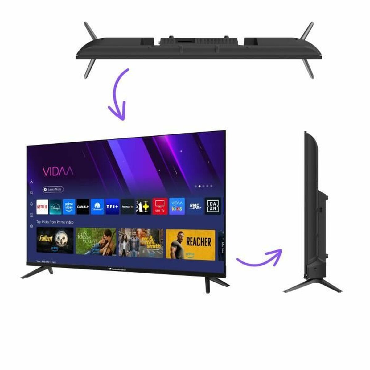 Continental Edison, Смарт телевизор 40" Full HD LED HDR10 FullArray CELED40SVFHD25B6, черен
