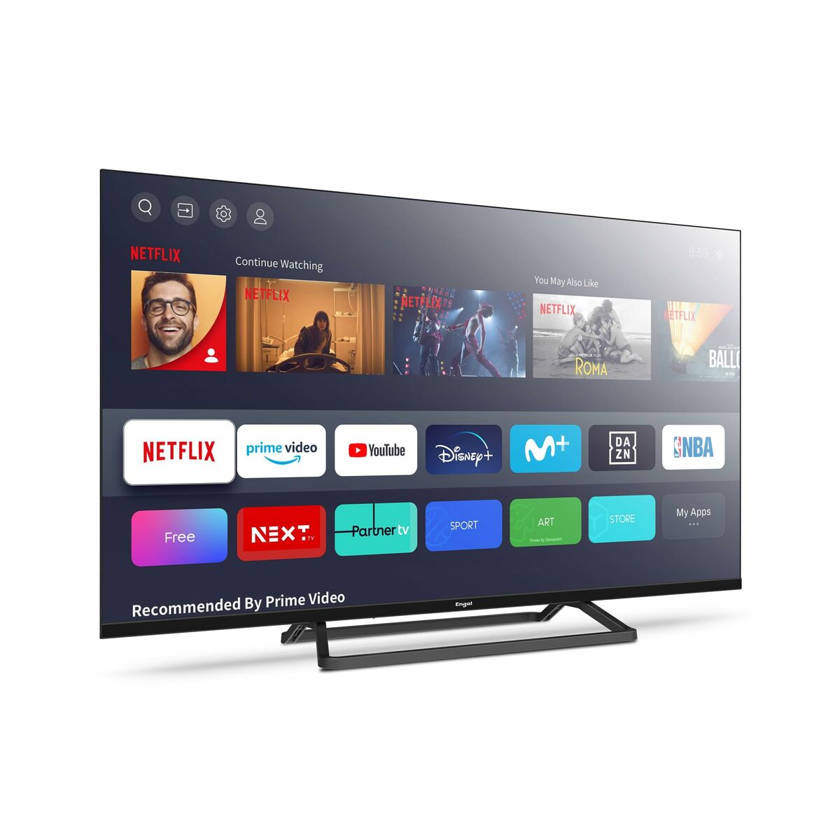 Engel, Смарт телевизор 40", Wi‑Fi, LE4085SM Full HD LED, черен