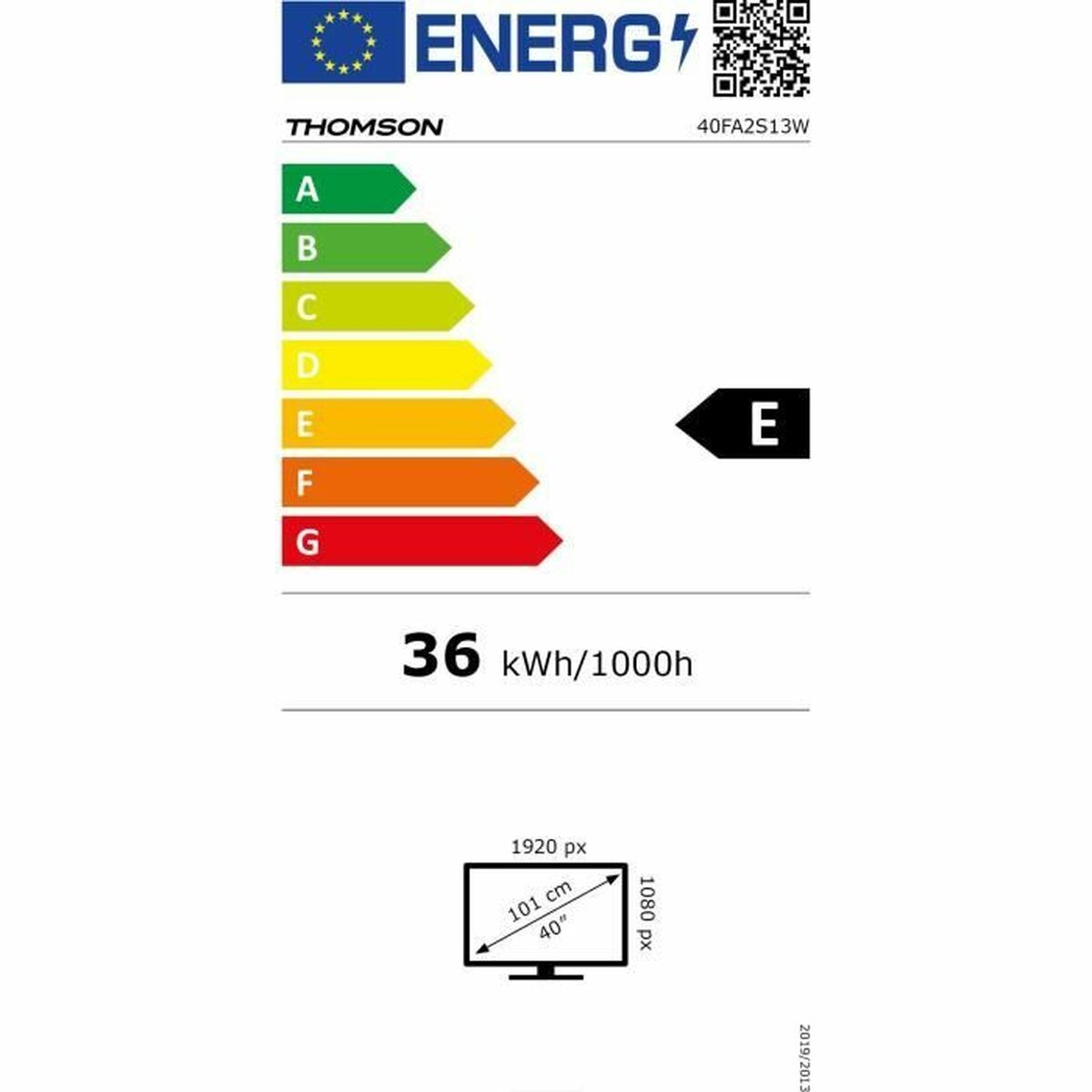 Thomson, Смарт телевизор 40" Wi-Fi Full HD LED 40FA2S13W, бял