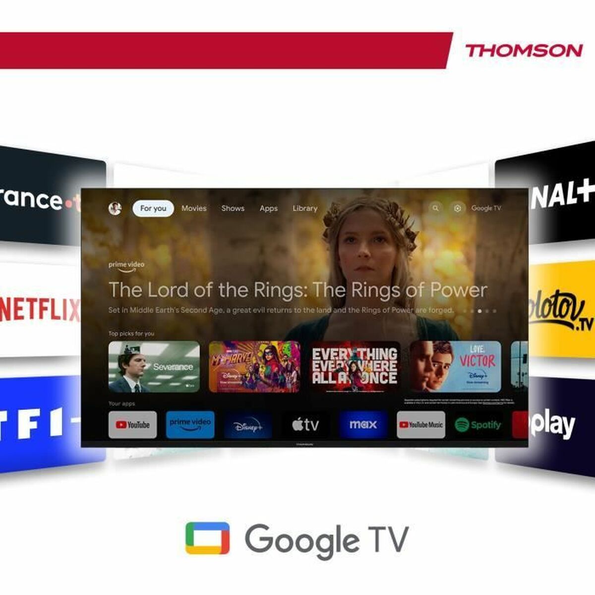 Thomson, Смарт телевизор 43" Wi-Fi 4K Ultra HD QLED HDR10 43QG4S14, сив