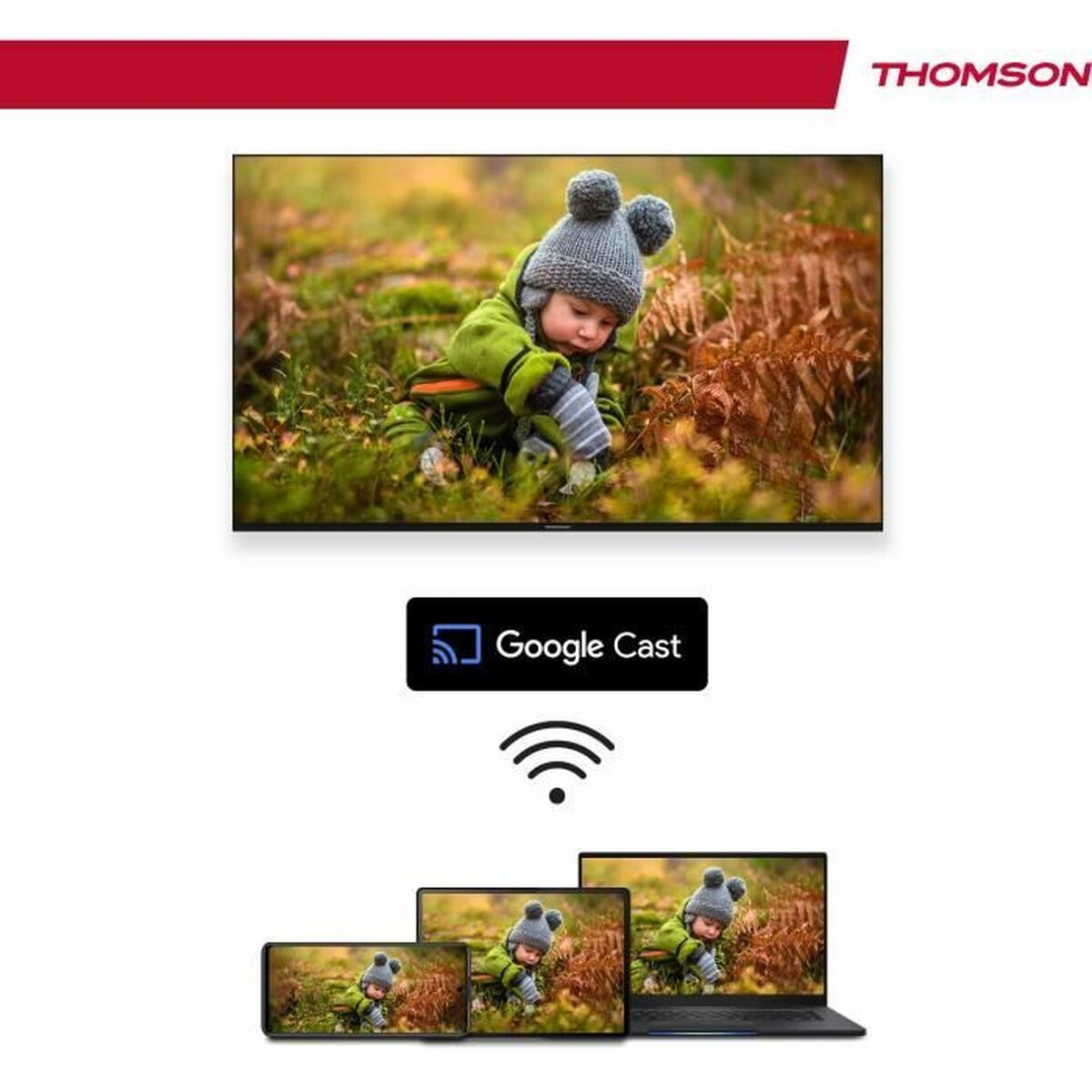 Thomson, Смарт телевизор 43" Wi-Fi 4K Ultra HD QLED HDR10 43QG4S14, сив