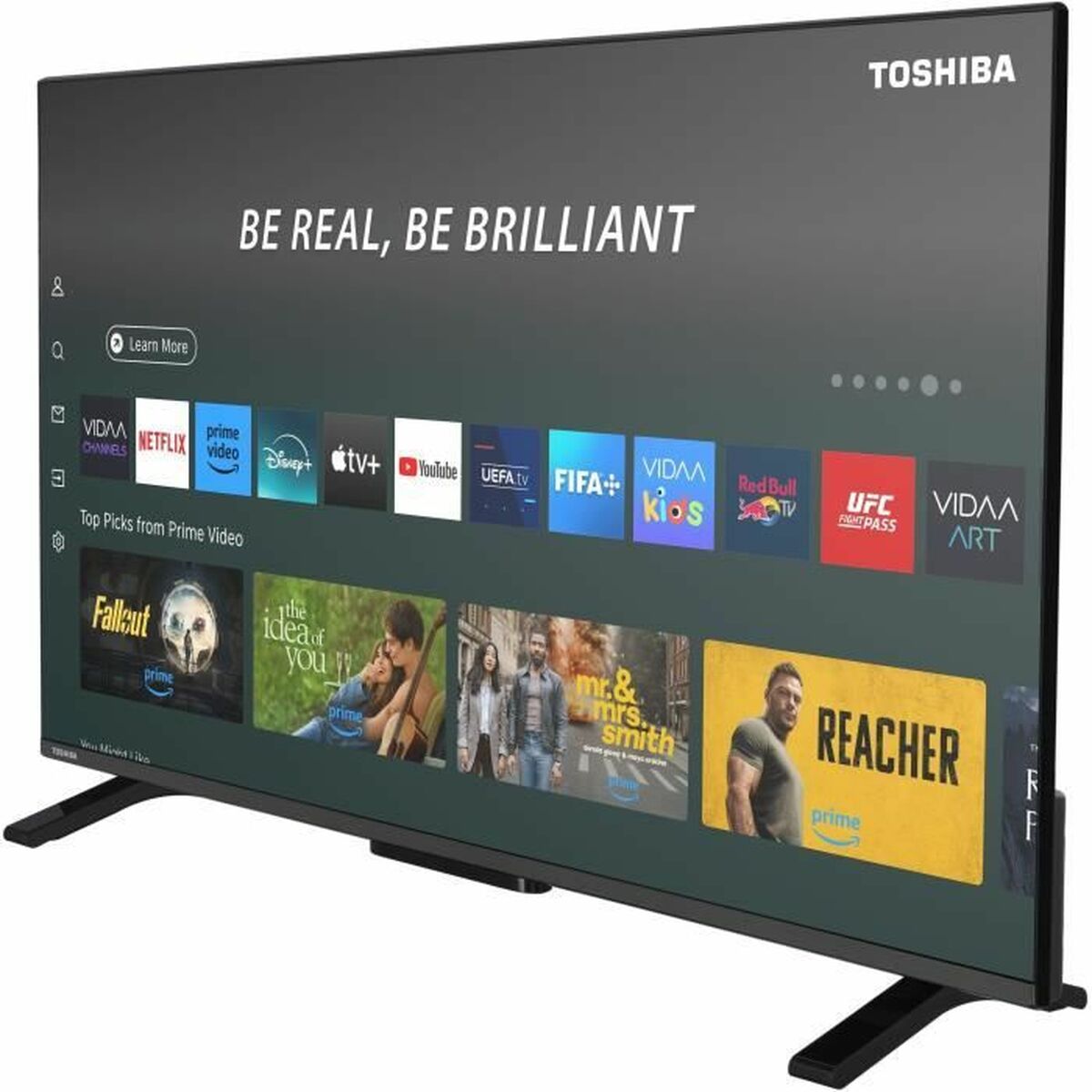 Toshiba, Смарт телевизор 40" Wi-Fi Full HD QLED HDR10+ 400 Hz PQI 40QV2F63DG, черен