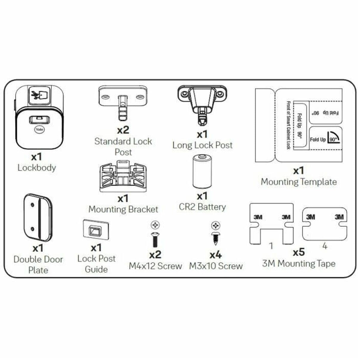 Снимка на Yale, Смарт заключване за шкафове Smart Cabinet Lock, Бял-монтаж